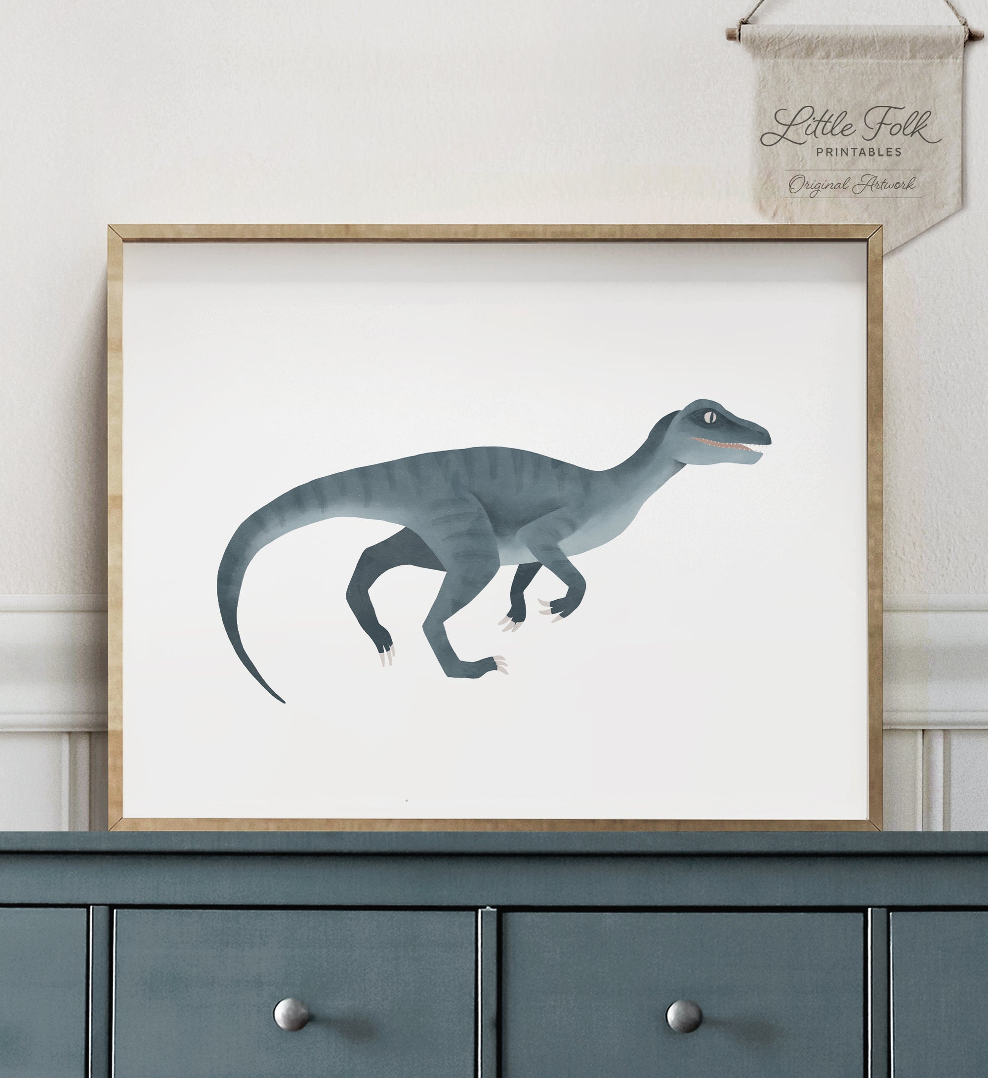 Raptor Print - Blue - Little Folk Printables