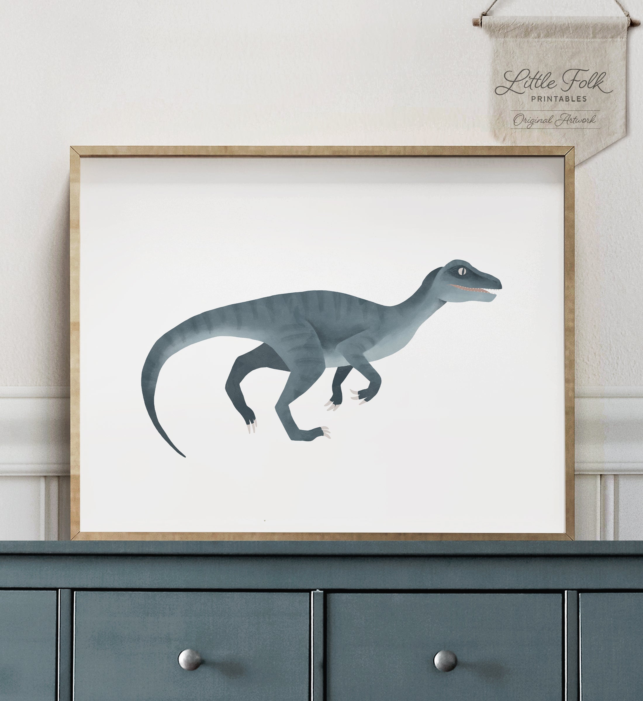 Print Raptor Blue Raptor Print - Blue - Little Folk Printables
