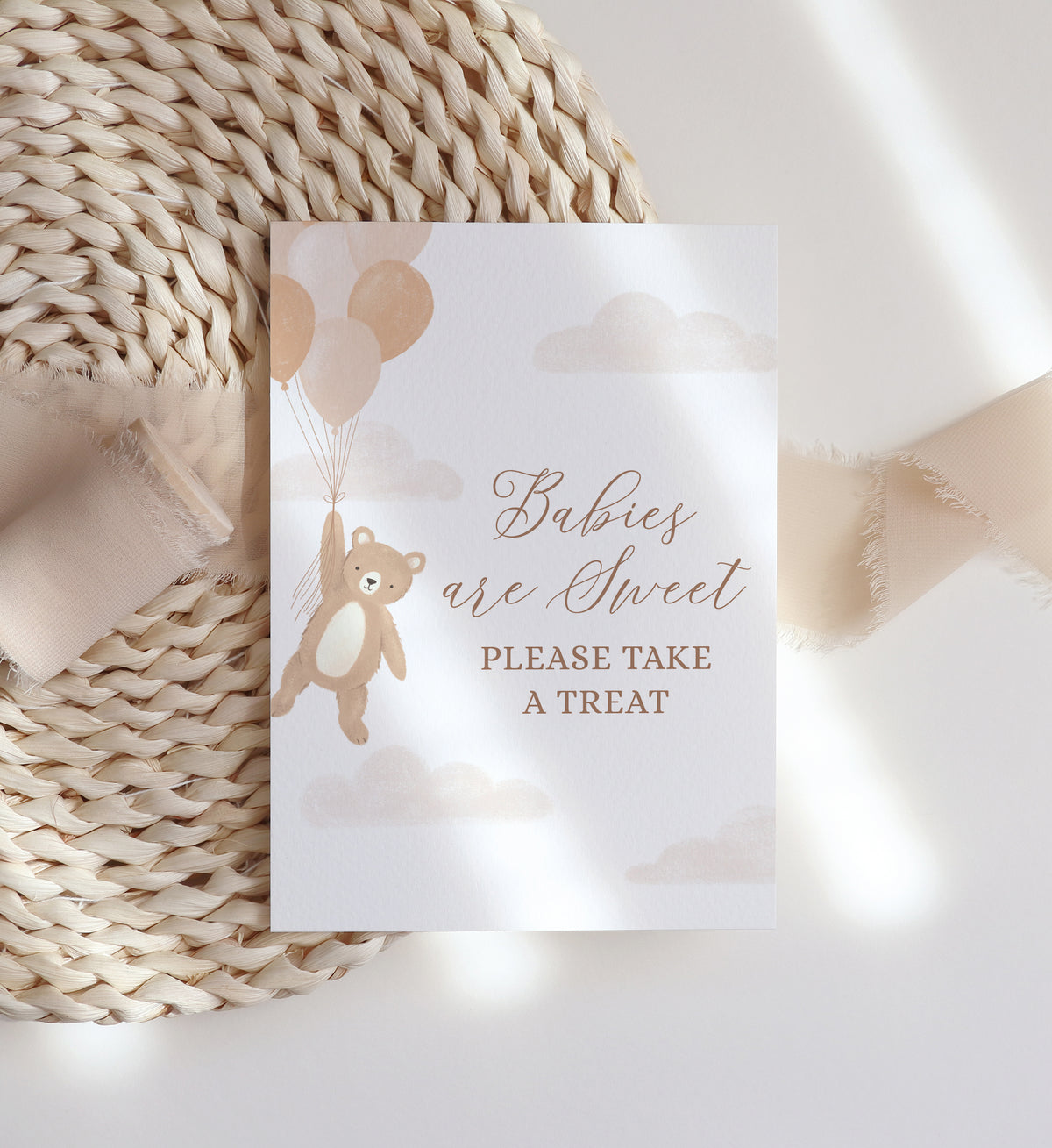 Babies are Sweet Take a Treat Teddy Bear Baby Shower Sign