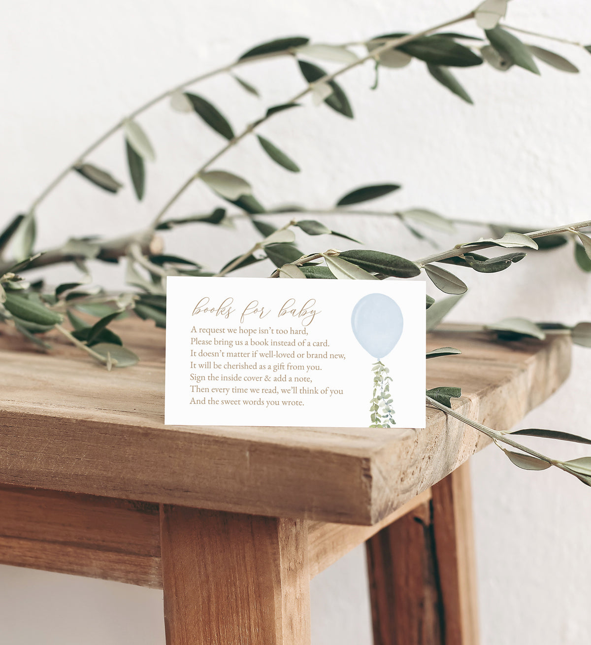 Editable Blue Balloon Books for Baby Insert