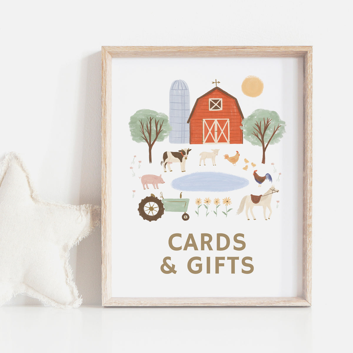 Farm Birthday Party Cards and Gifts Sign