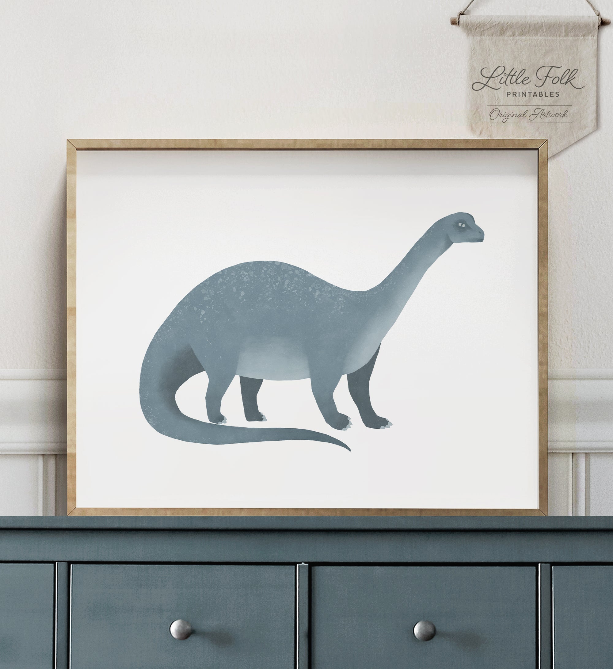 Brontosaurus Print - Blue