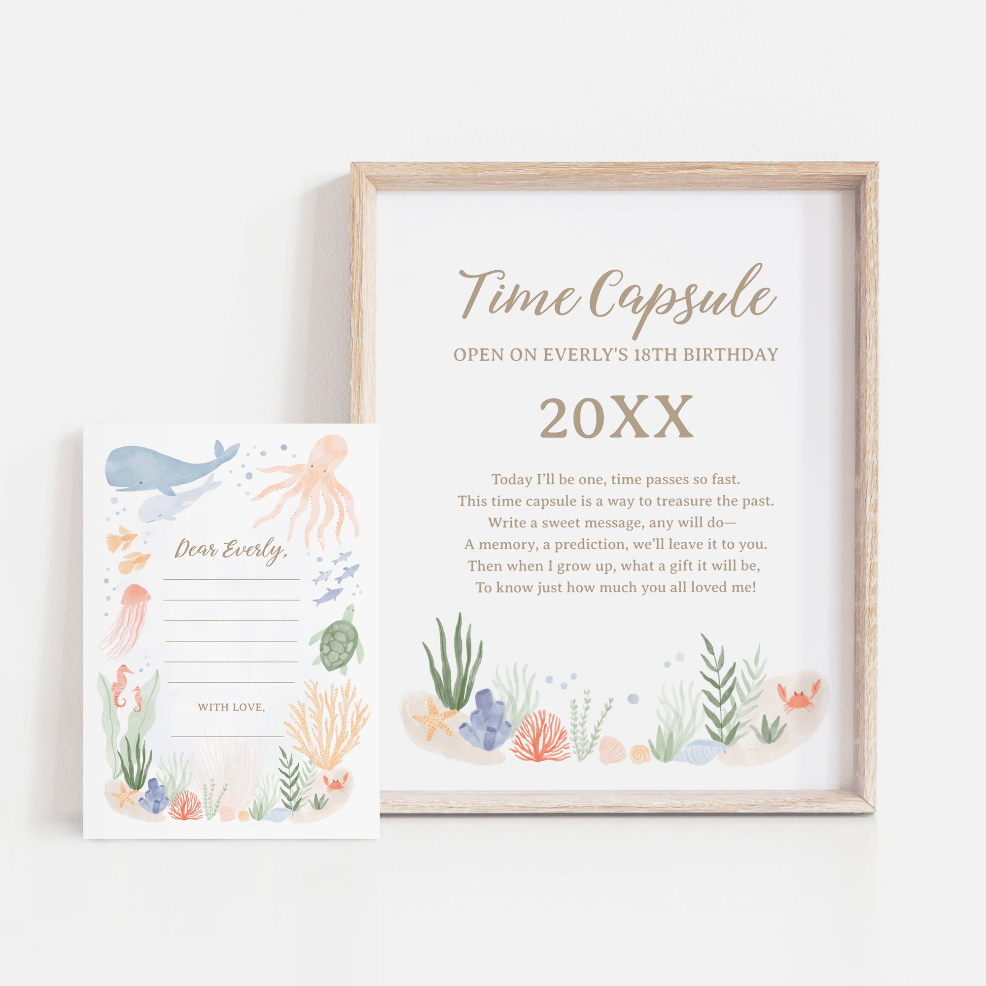 Editable Under the Sea Birthday Party Time Capsule Template