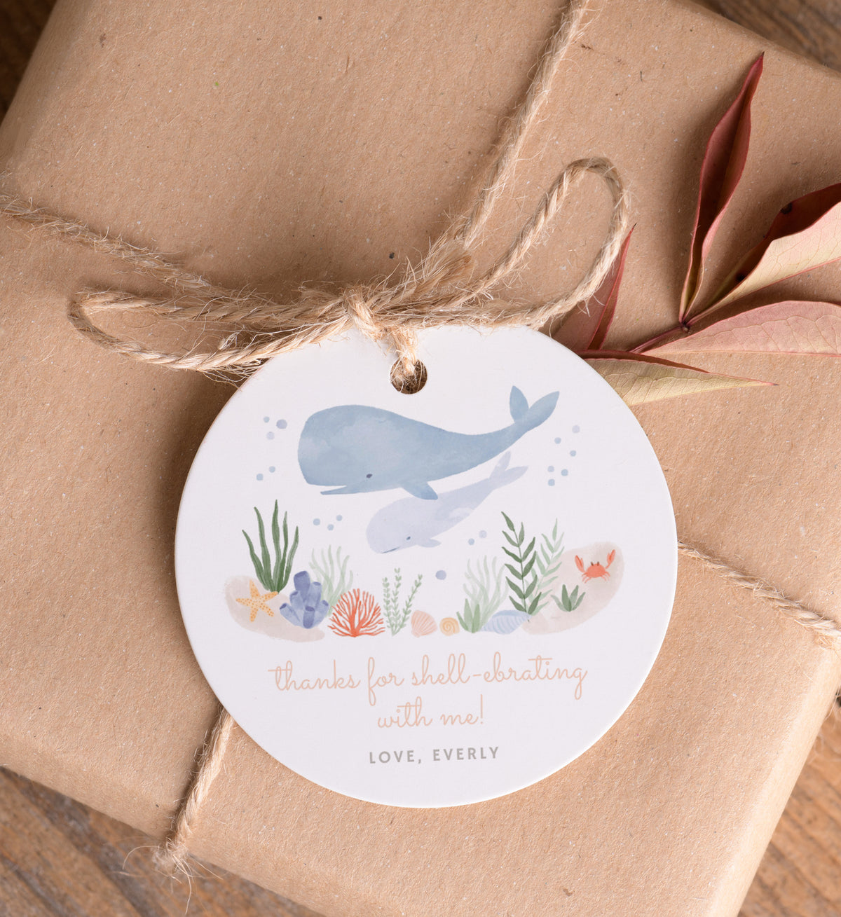 Editable Under the Sea Birthday Party Favor Tag Template