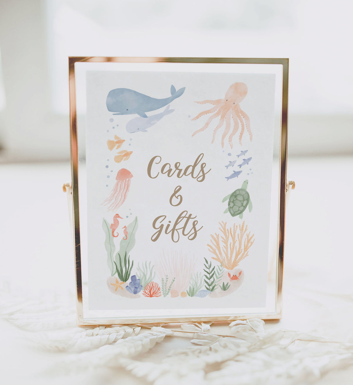 Under the Sea Birthday Party Cards and Gifts Sign