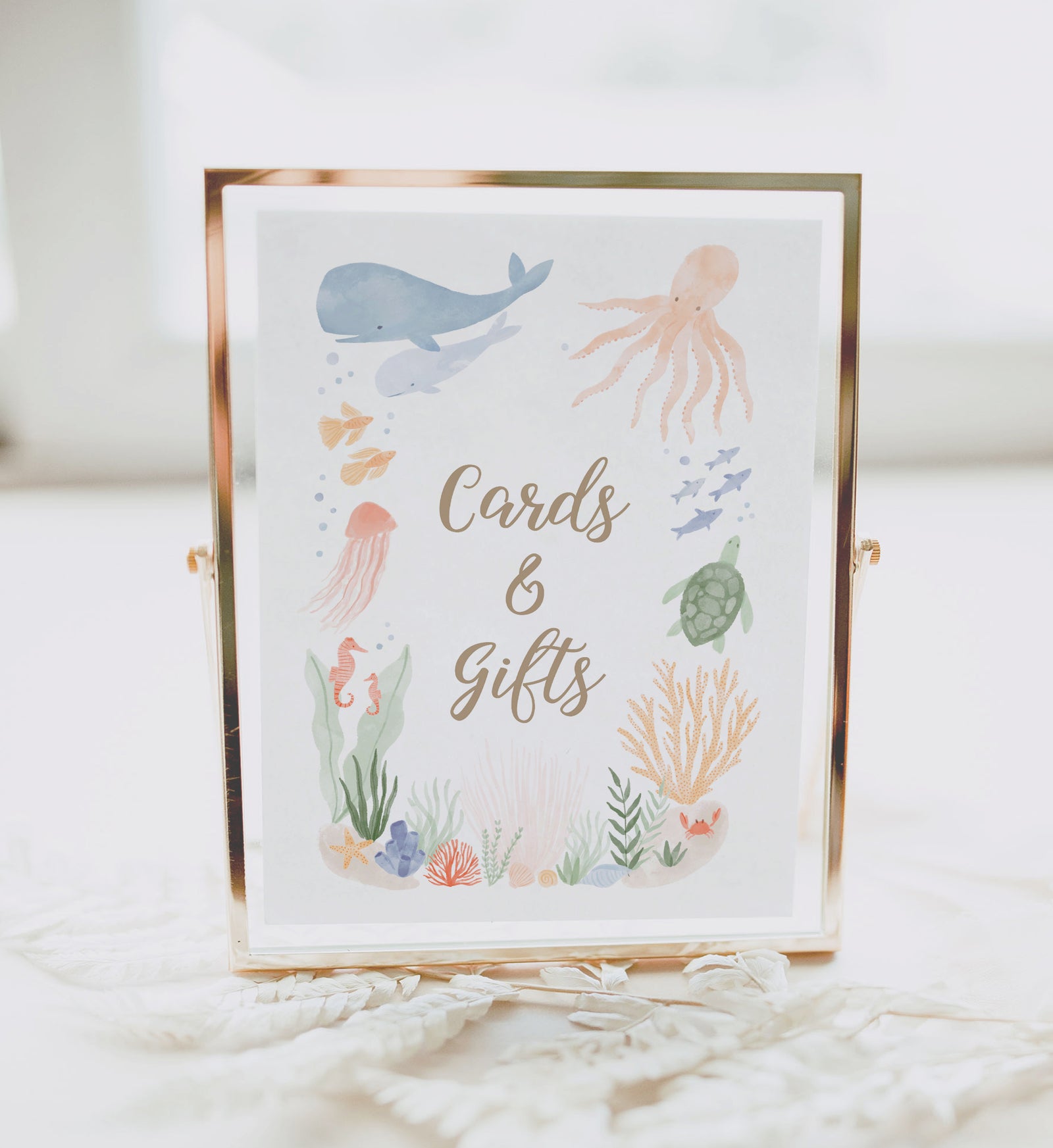 Under the Sea Birthday Party Cards and Gifts Sign