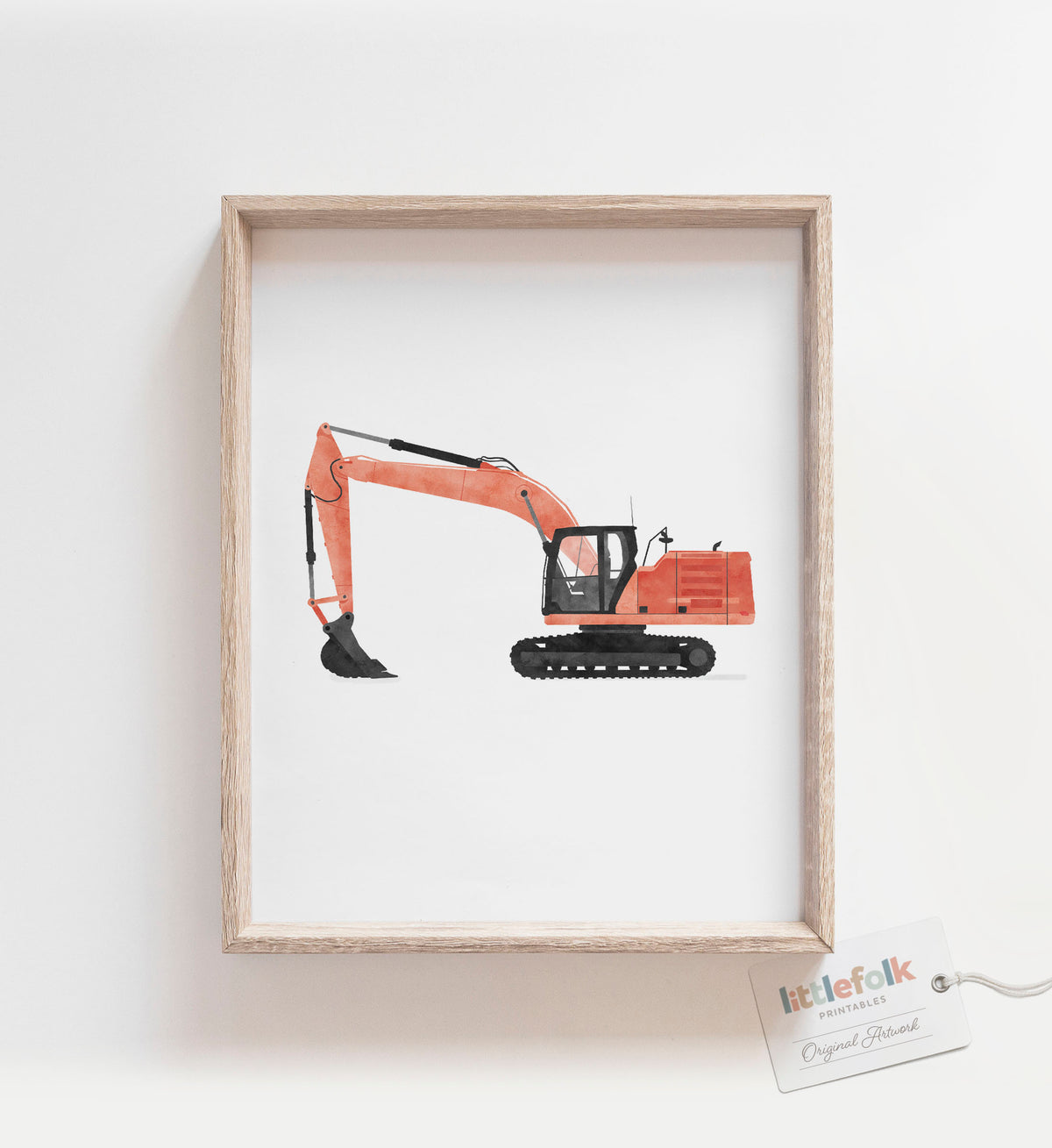 Excavator Print - Red