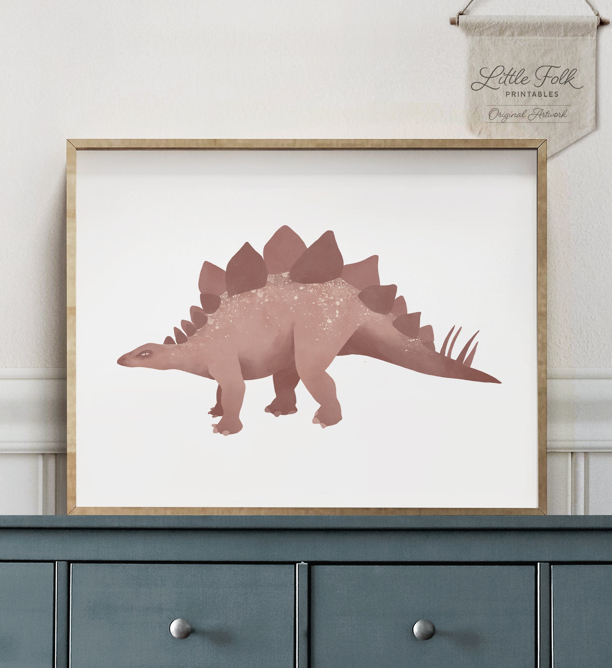Stegosaurus Print - Red