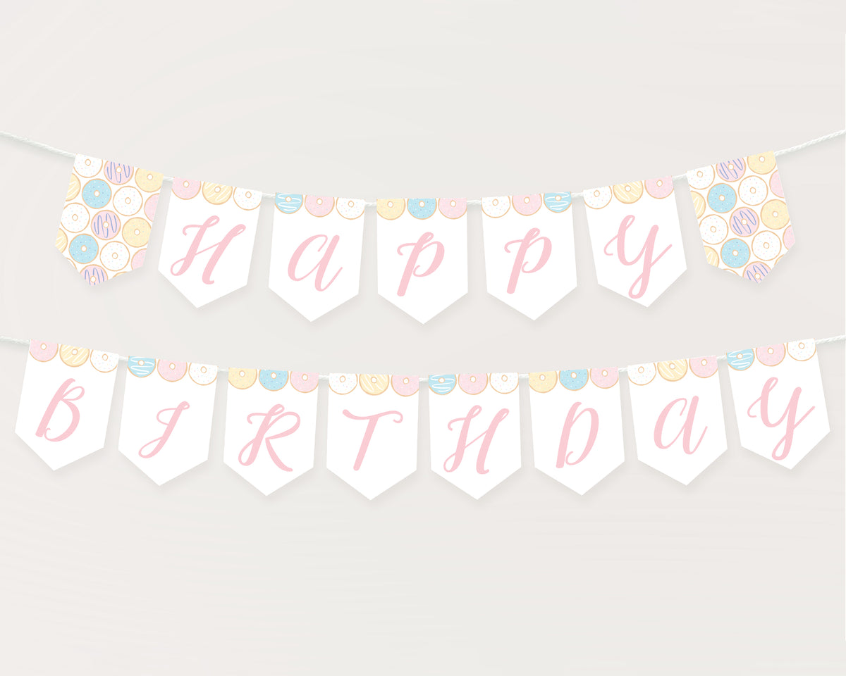 Donut Happy Birthday Banner