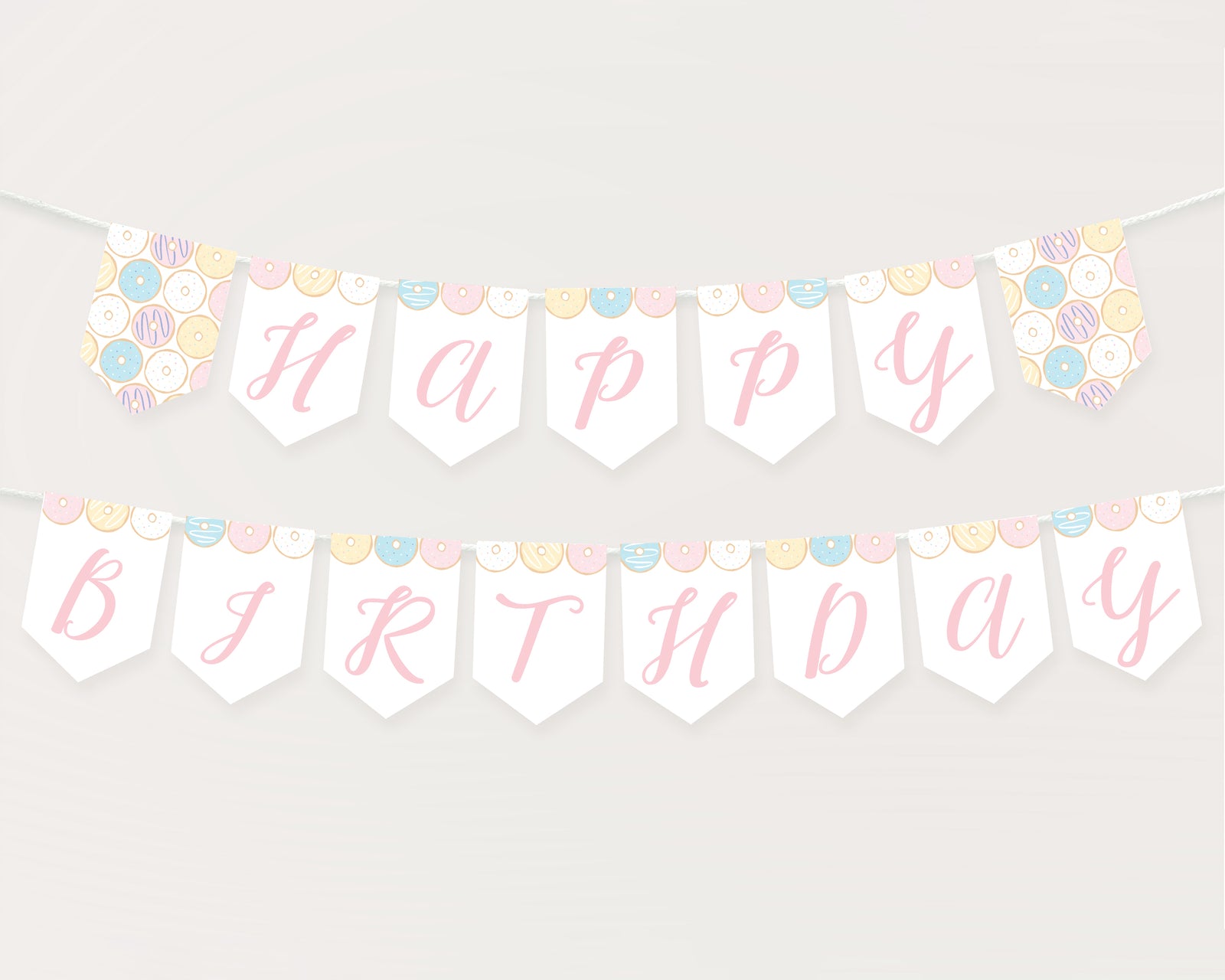 Donut Happy Birthday Banner
