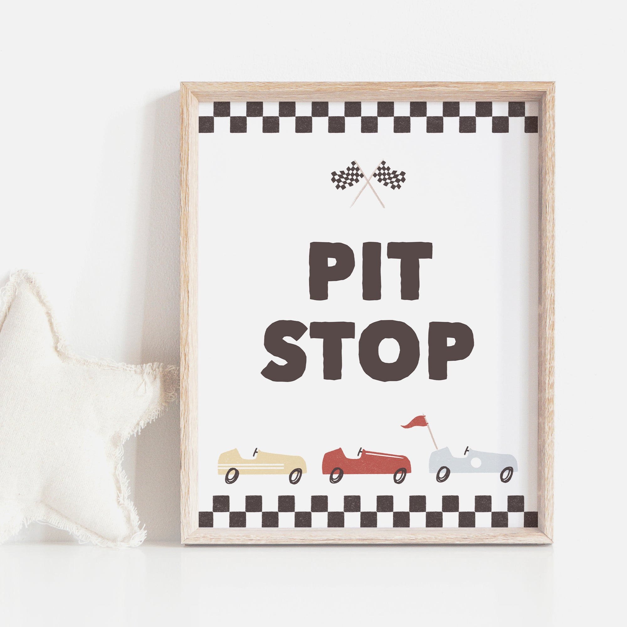 Race Car Birthday Party Pit Stop Sign