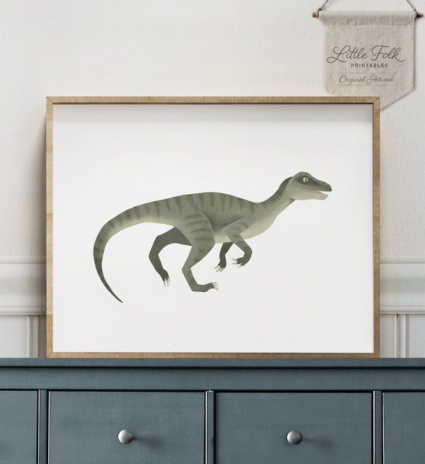 Raptor Print - Green - Little Folk Printables