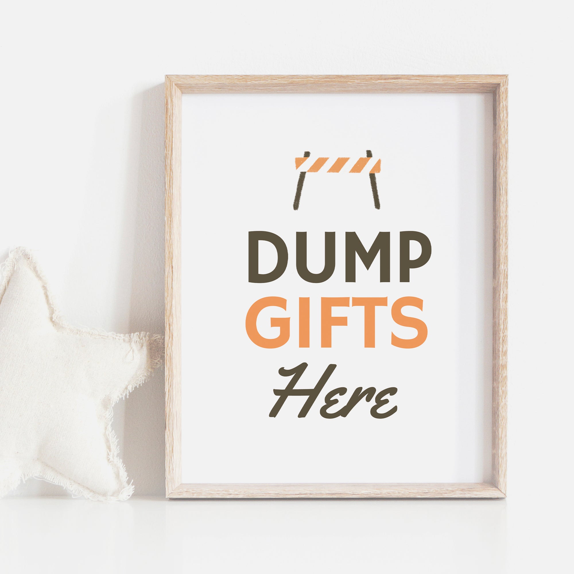 Construction Birthday Party Dump Gifts Here Sign