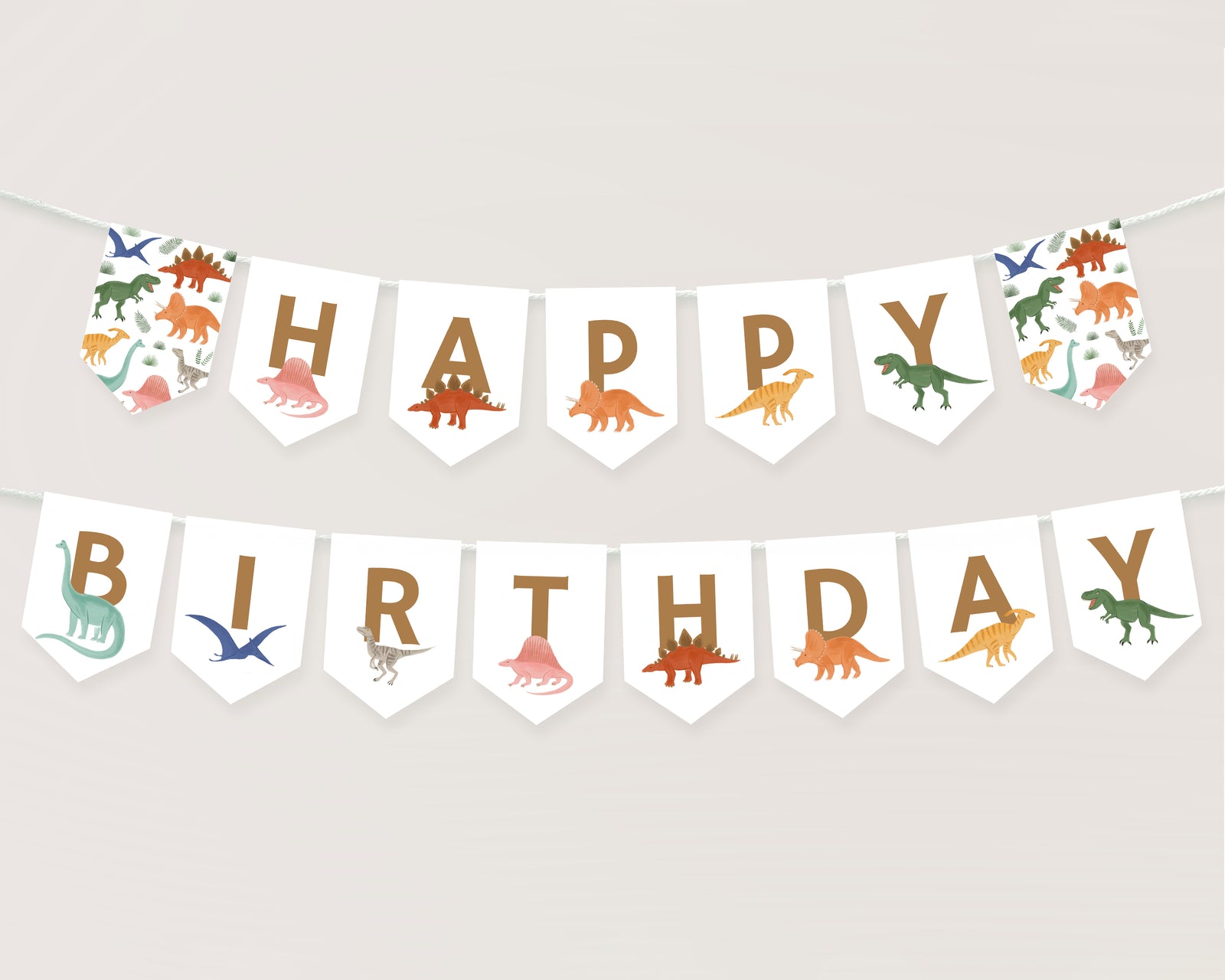 Dinosaur Happy Birthday Banner