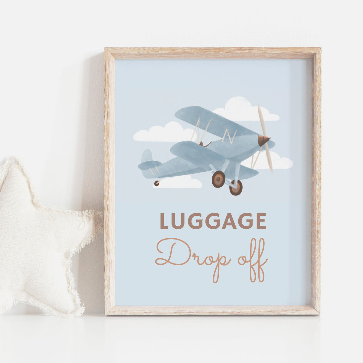 Airplane Birthday Party Luggage Drop Off Sign