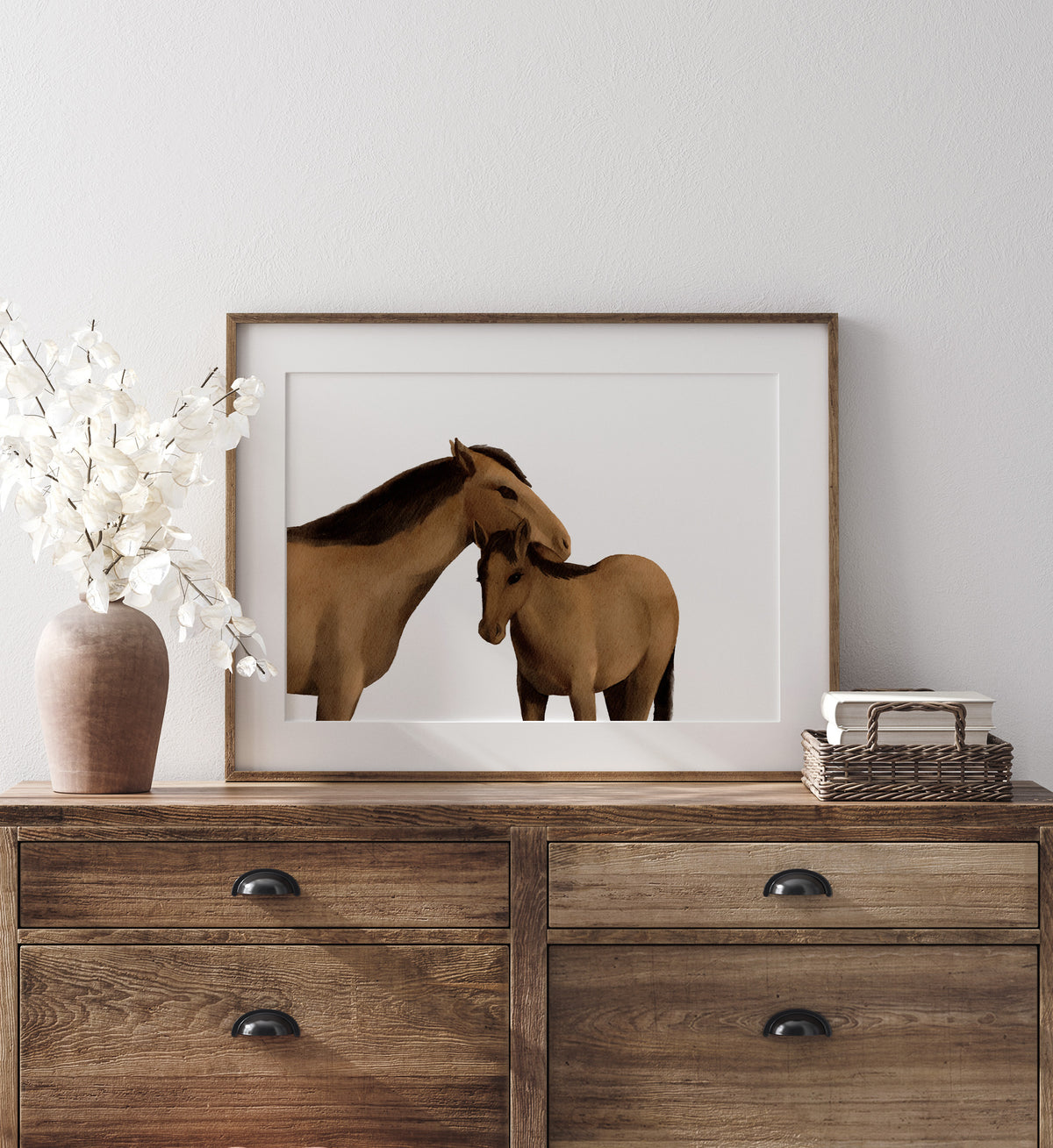Baby and Mama Horse Print