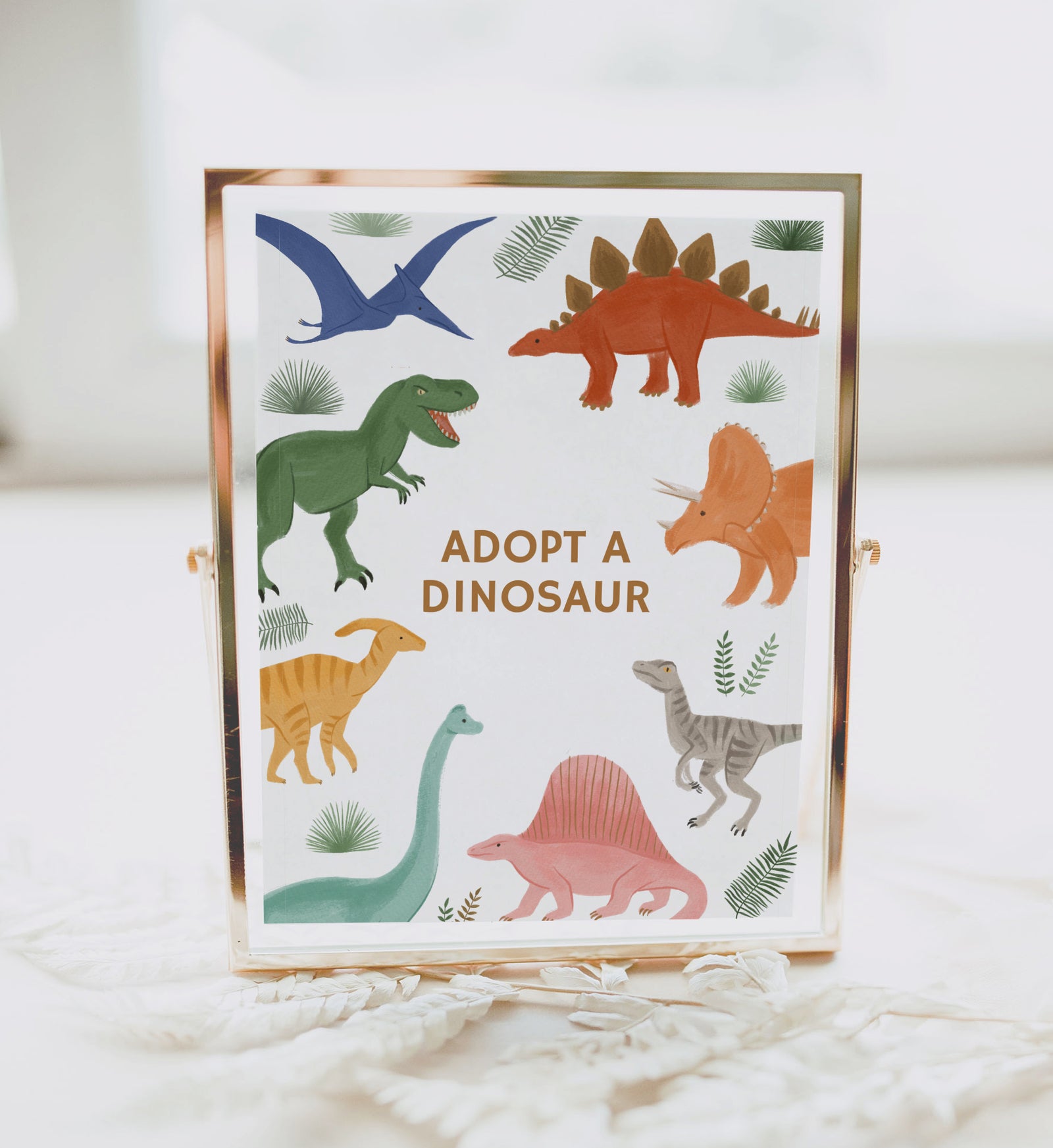 Dinosaur Birthday Party Adopt a Dinosaur Sign