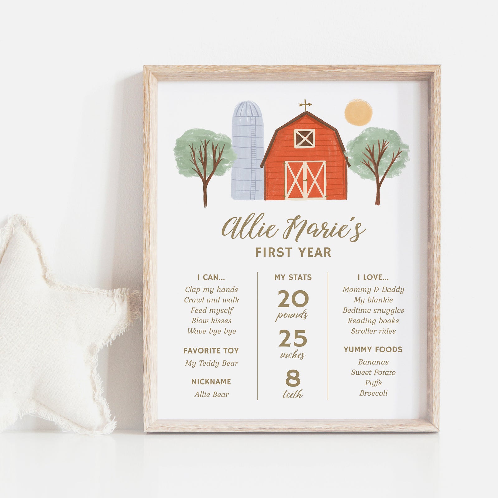 Editable Farm Birthday Party Milestone Sign Template