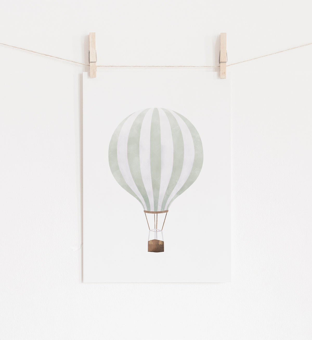 Hot Air Balloon Print - Mint