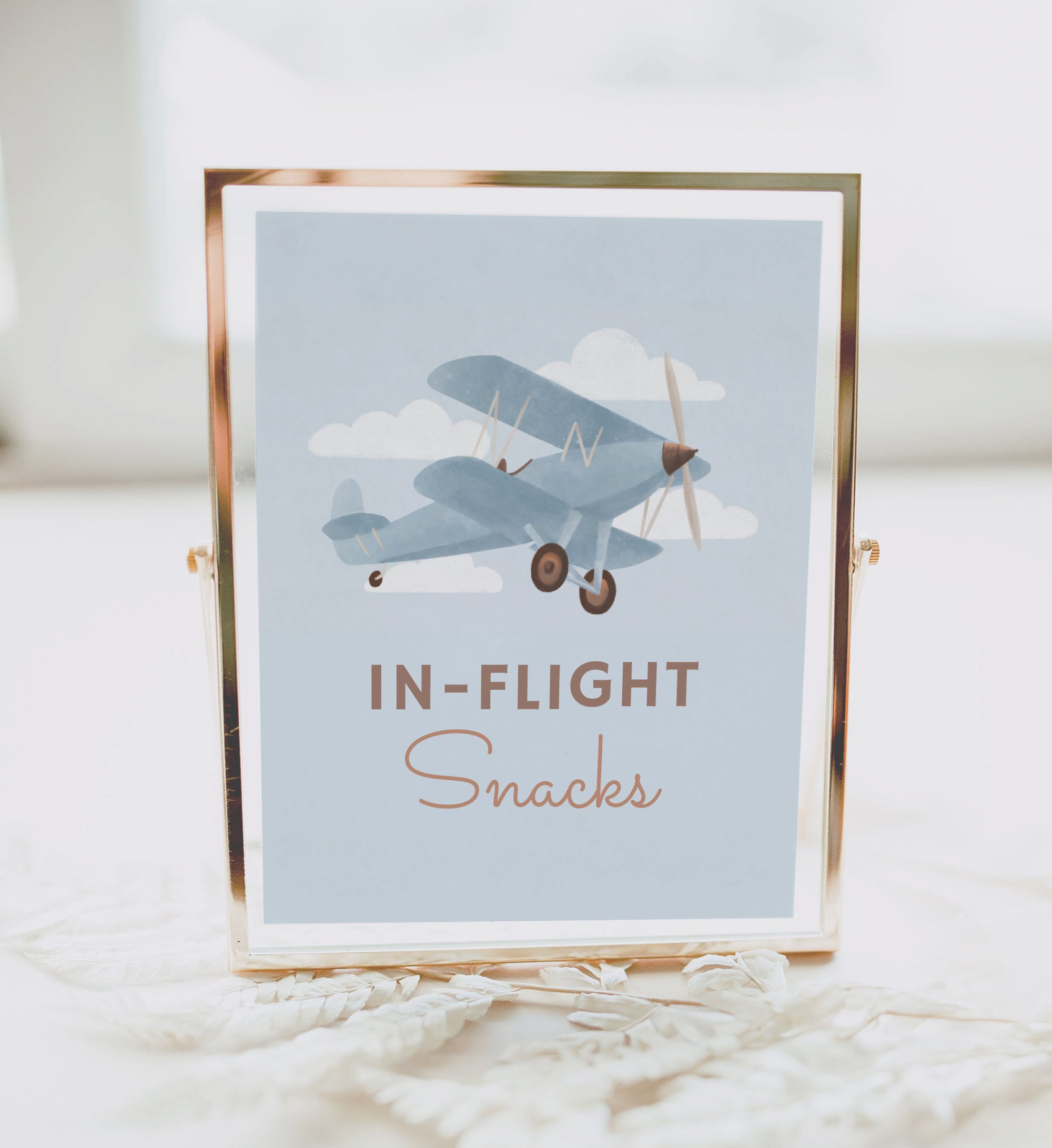 Airplane Birthday Party In Flight Snacks Sign