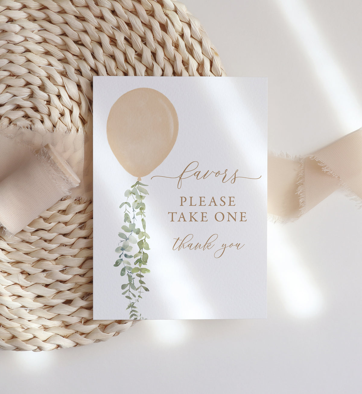 Gold Balloon Baby Shower Favors Sign