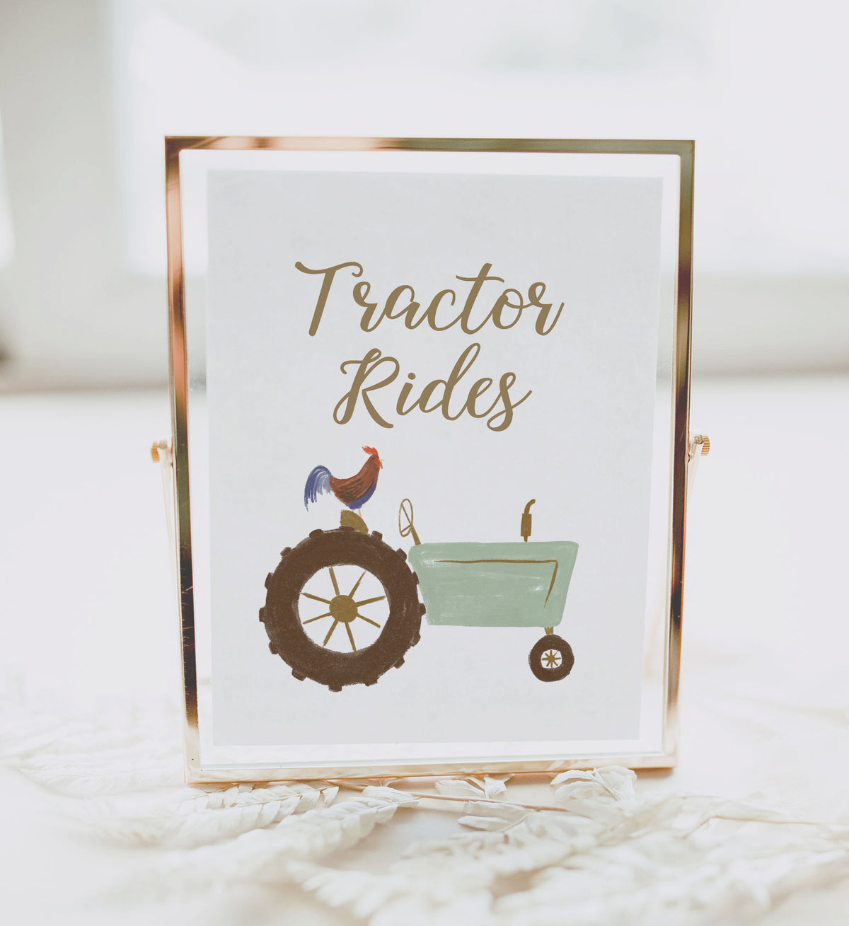 Farm Birthday Party Tractor Rides Sign