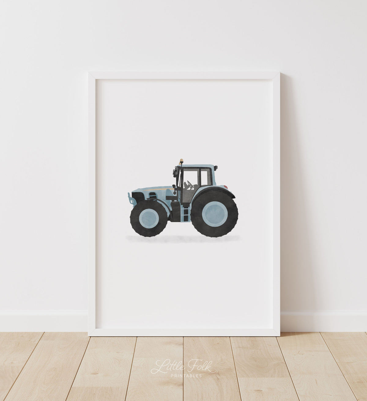 Tractor Print - Light Blue