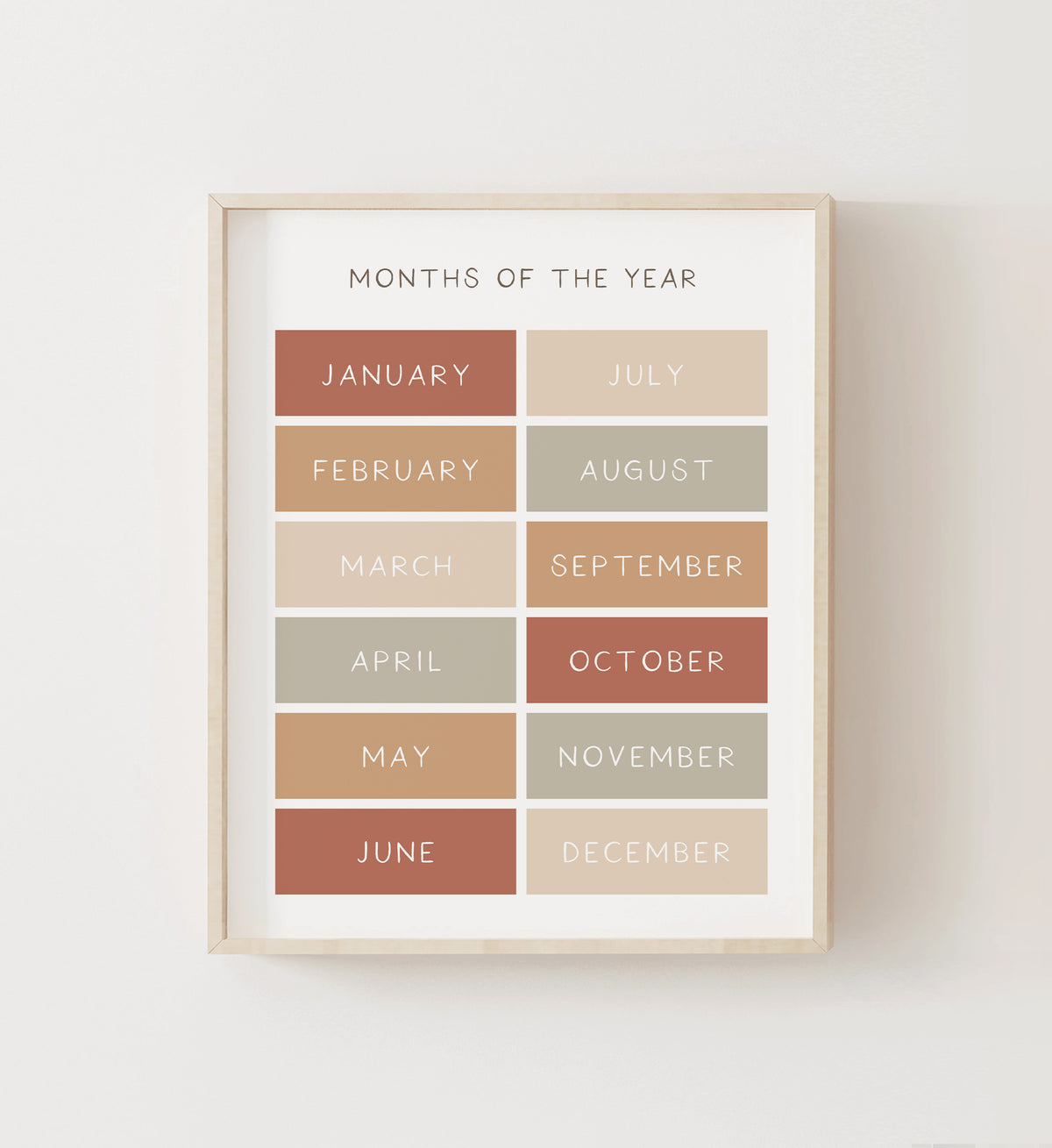 Months of the Year Print - TCCP