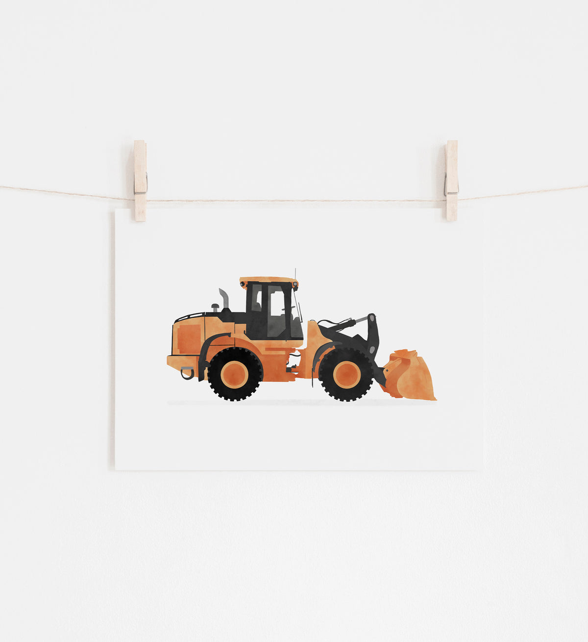 Front Loader Horizontal Print - Orange