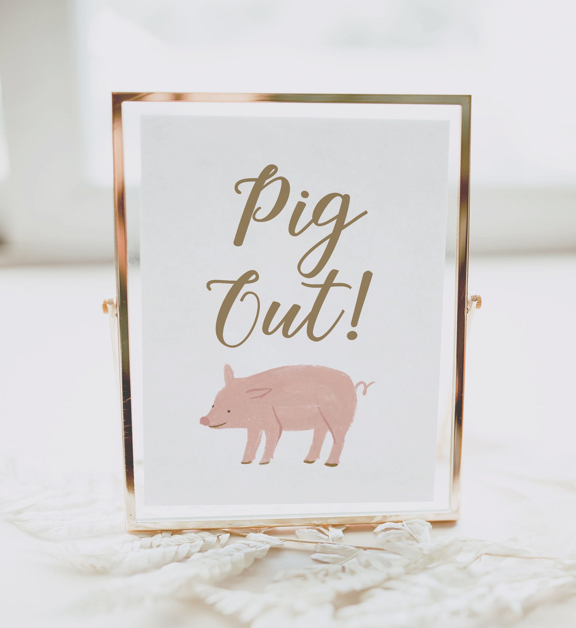 Farm Birthday Party Pig Out Sign
