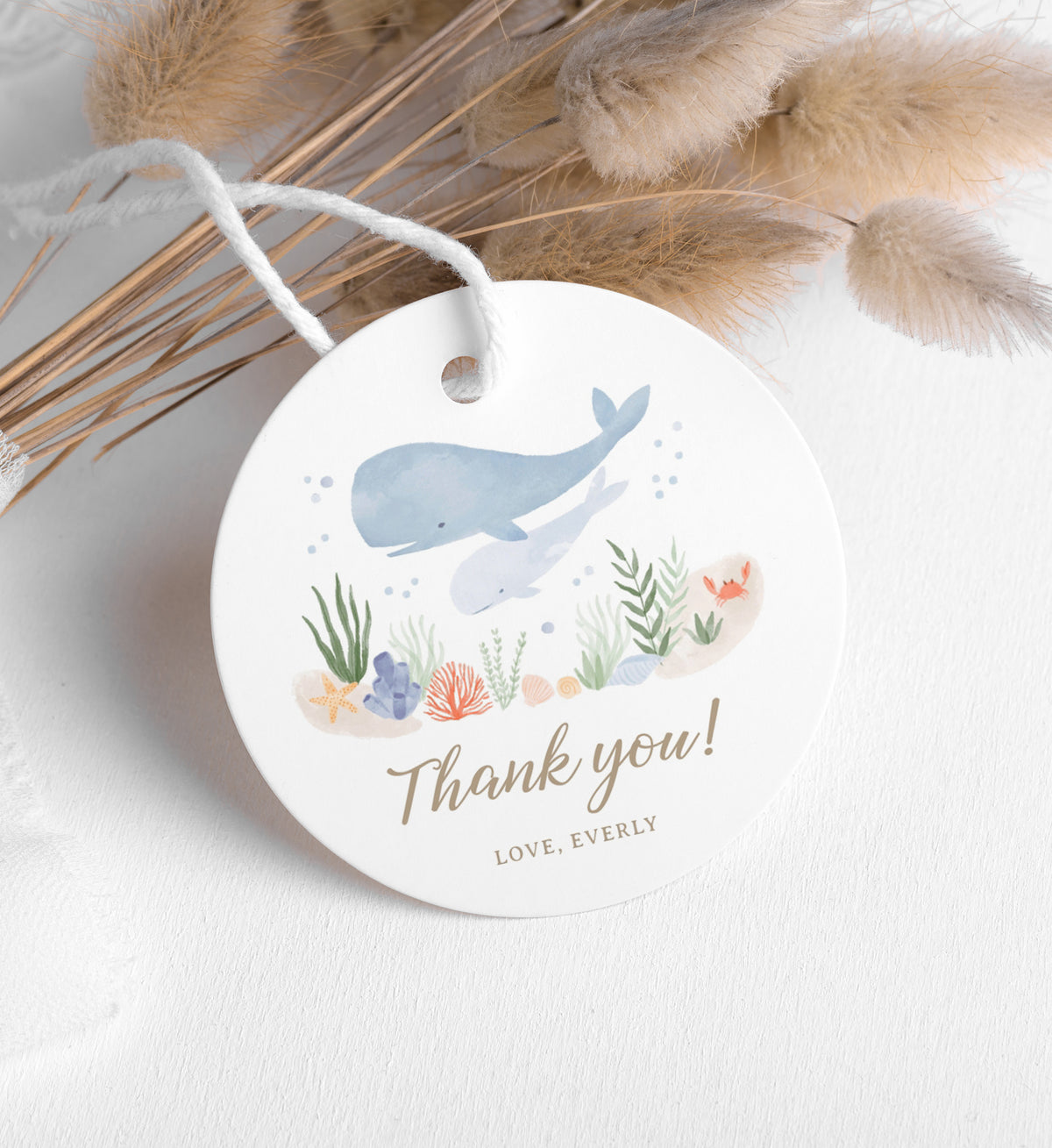 Editable Under the Sea Birthday Party Favor Tag Template No. 2
