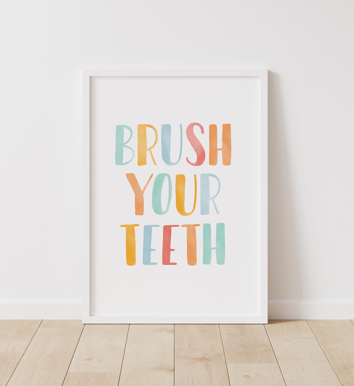 Wash Your Hands, Brush Your Teeth Set of 2 Prints No. 1