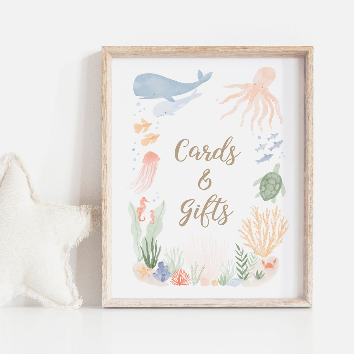 Under the Sea Birthday Party Cards and Gifts Sign