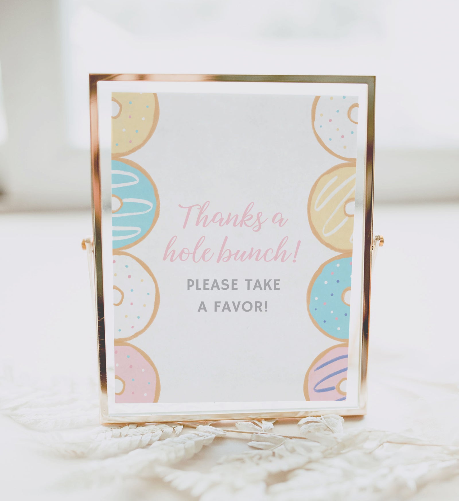 Donut Birthday Party Favors Sign