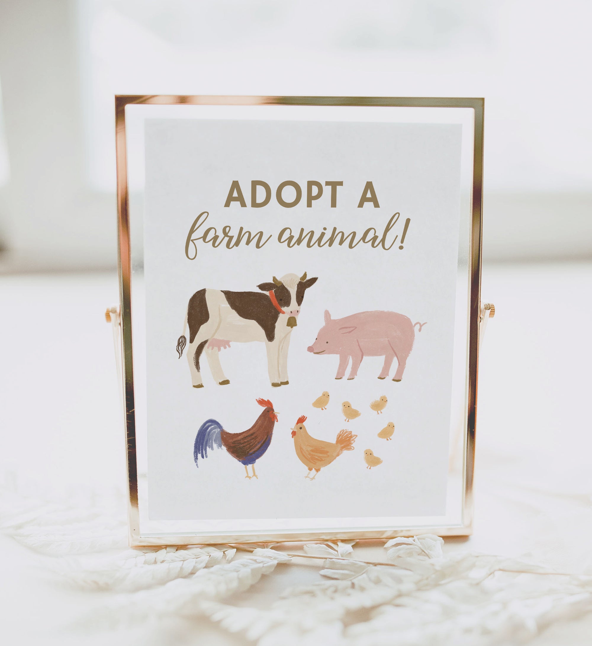 Farm Birthday Party Adopt a Farm Animal Sign