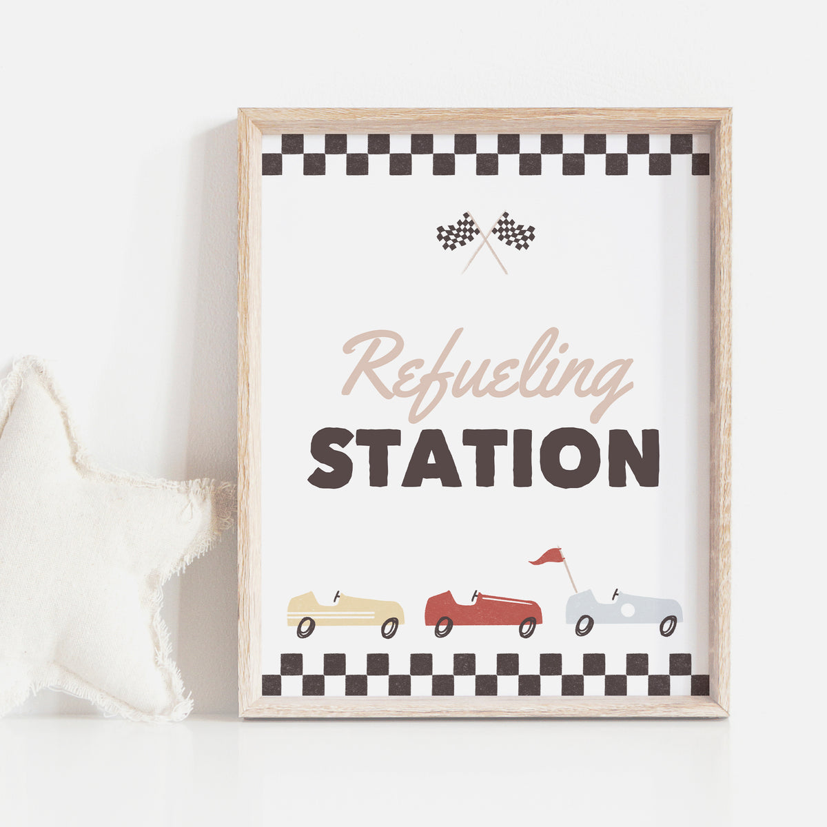 Race Car Birthday Party Refueling Station Sign