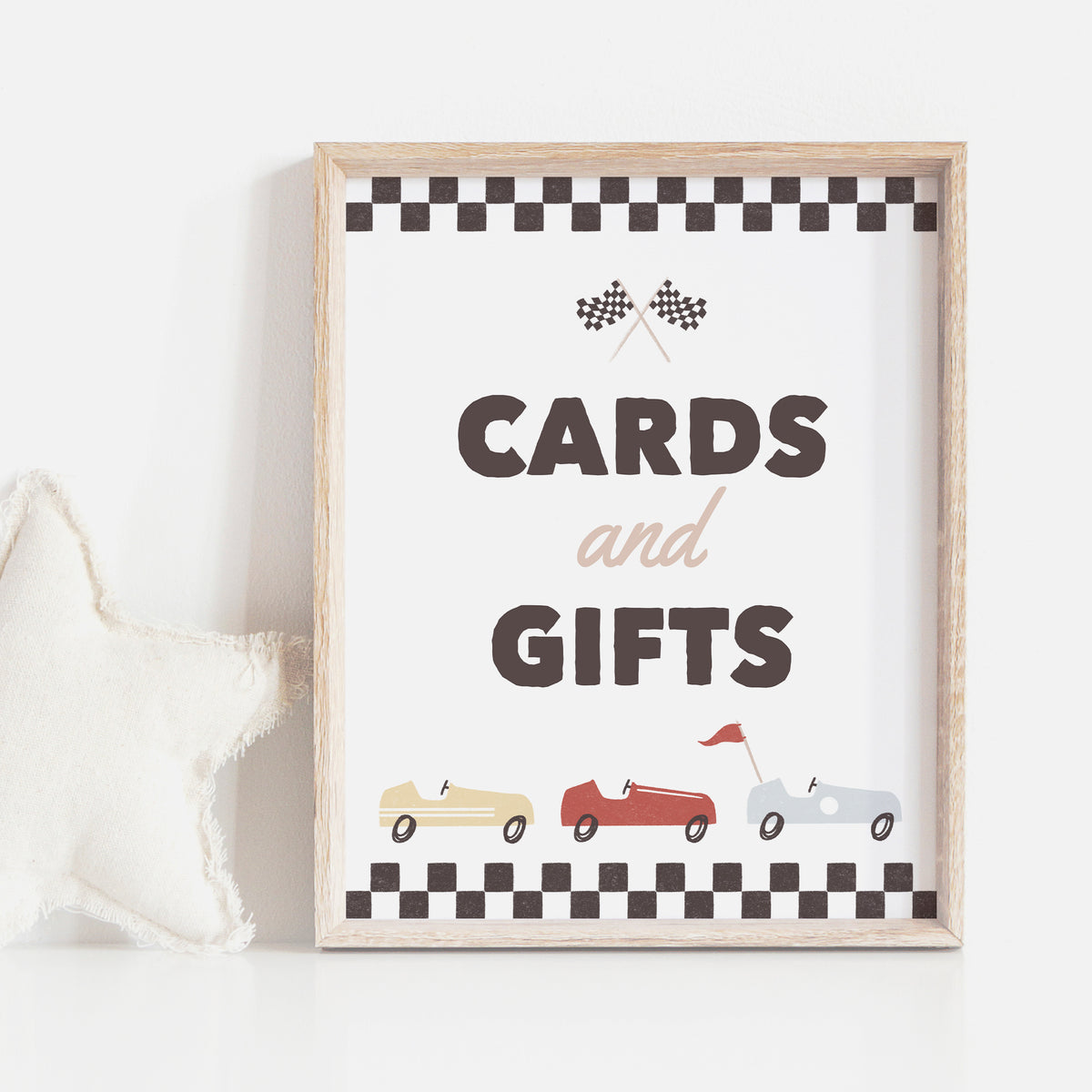 Race Car Birthday Party Cards and Gifts Sign