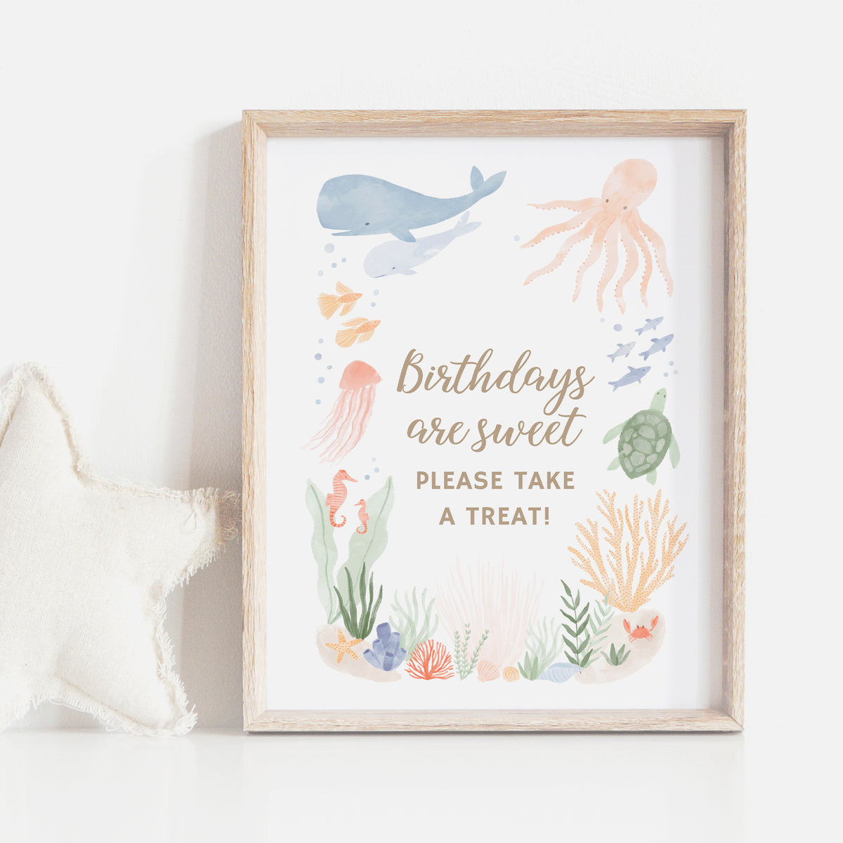 Under the Sea Birthday Take a Treat Sign
