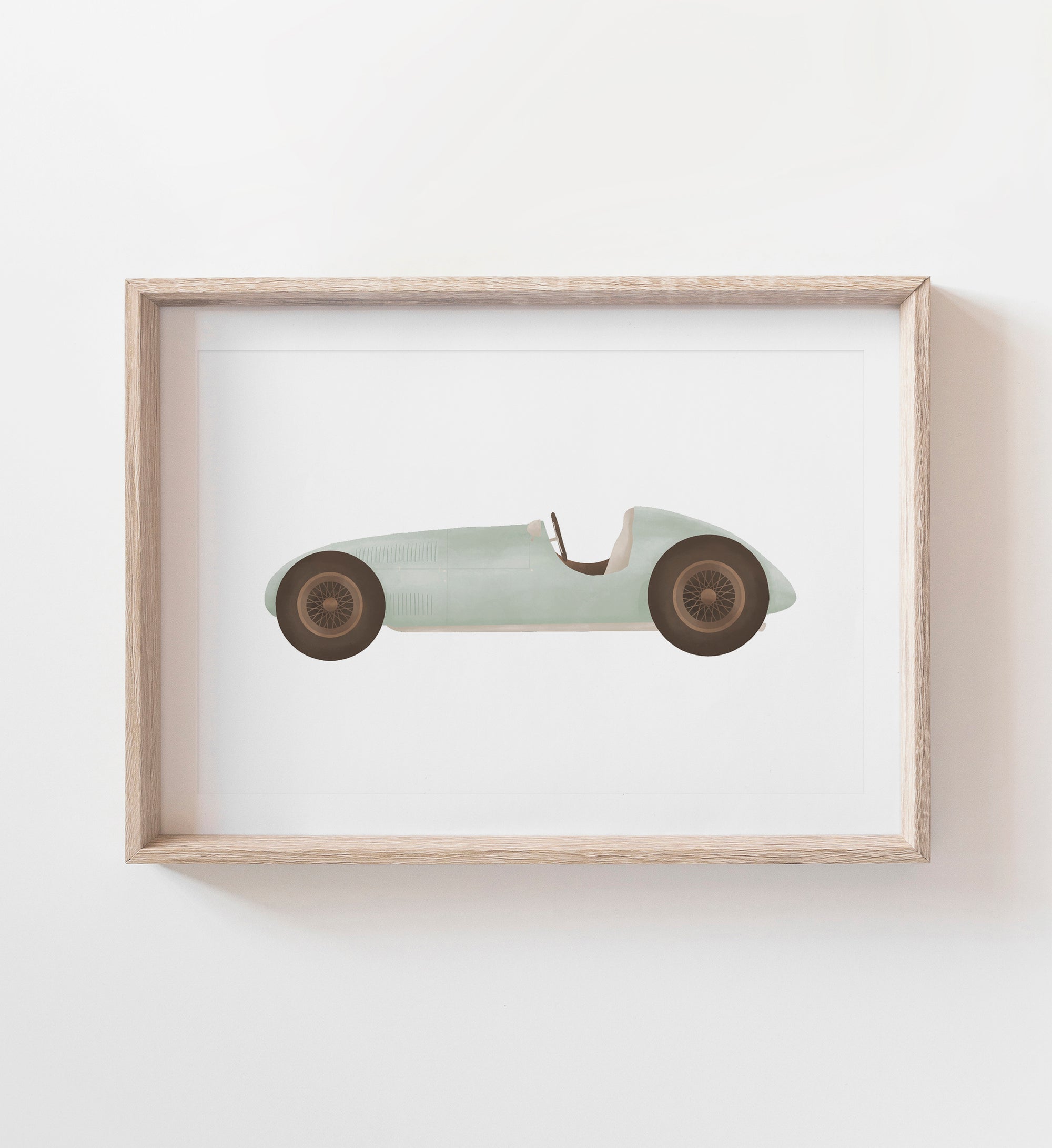 Race Car Print - Mint