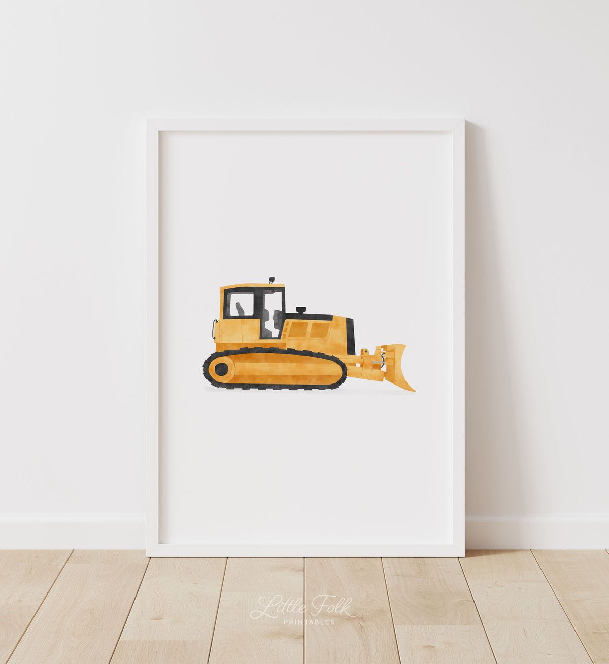 Bulldozer Print - Yellow