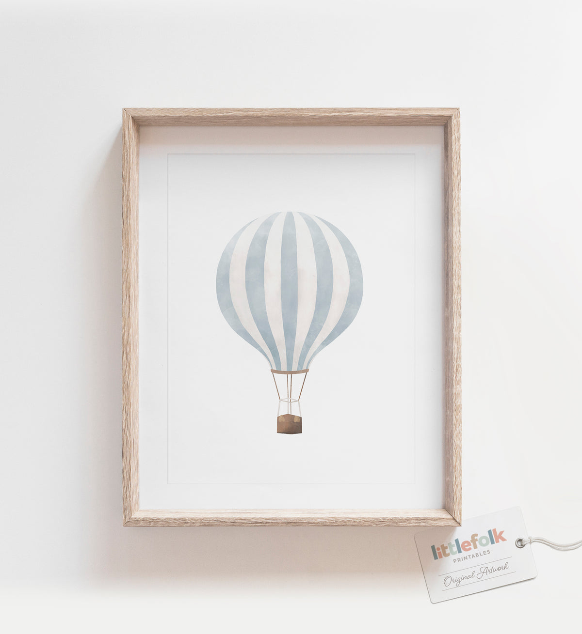 Hot Air Balloon Print - Blue - Little Folk Printables