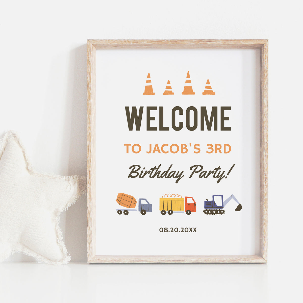 Construction Birthday Party Welcome Sign