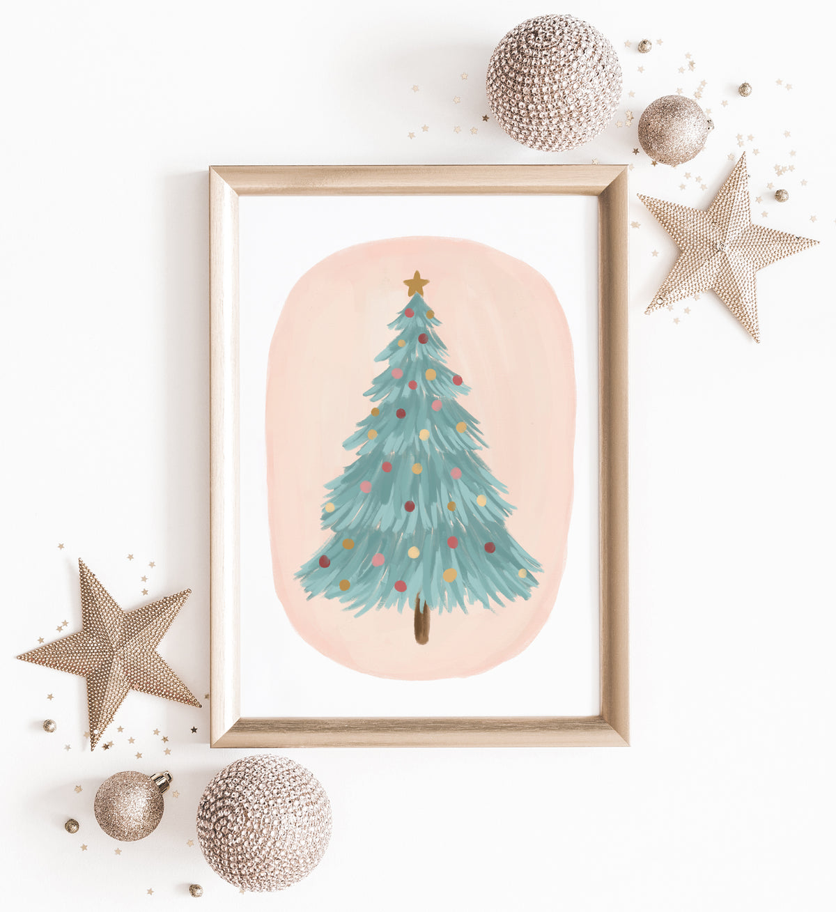 Teal Christmas Tree Print - Little Folk Printables