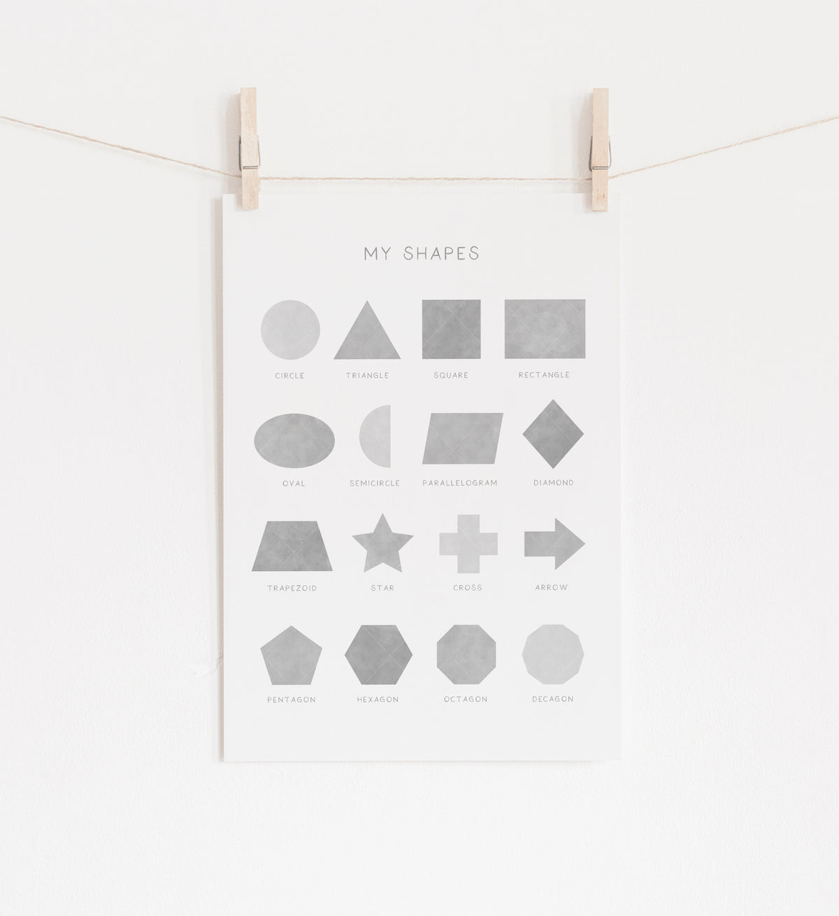 Shapes Print - Gray
