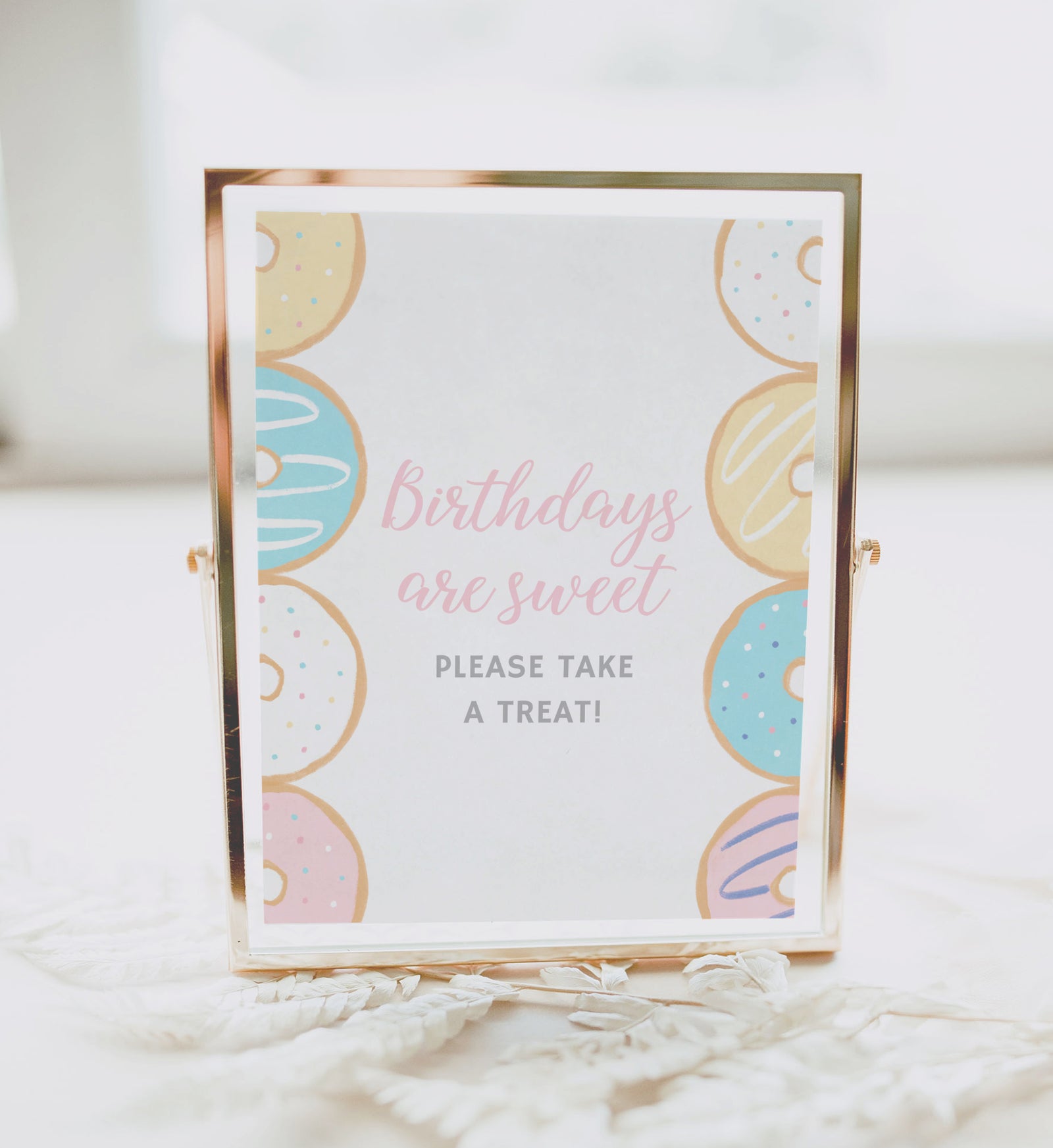 Donut Birthday Party Take a Treat Sign