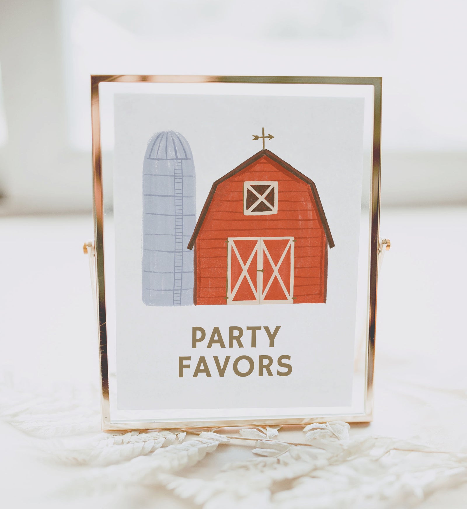 Farm Birthday Party Favors Sign
