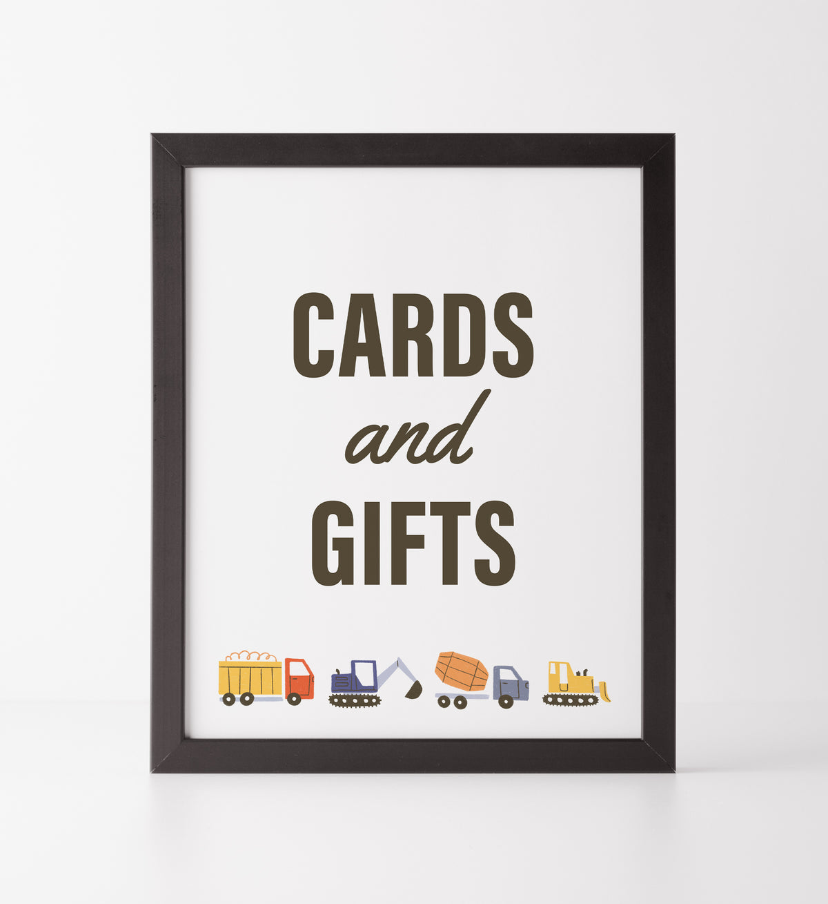 Construction Birthday Party Cards and Gifts Sign