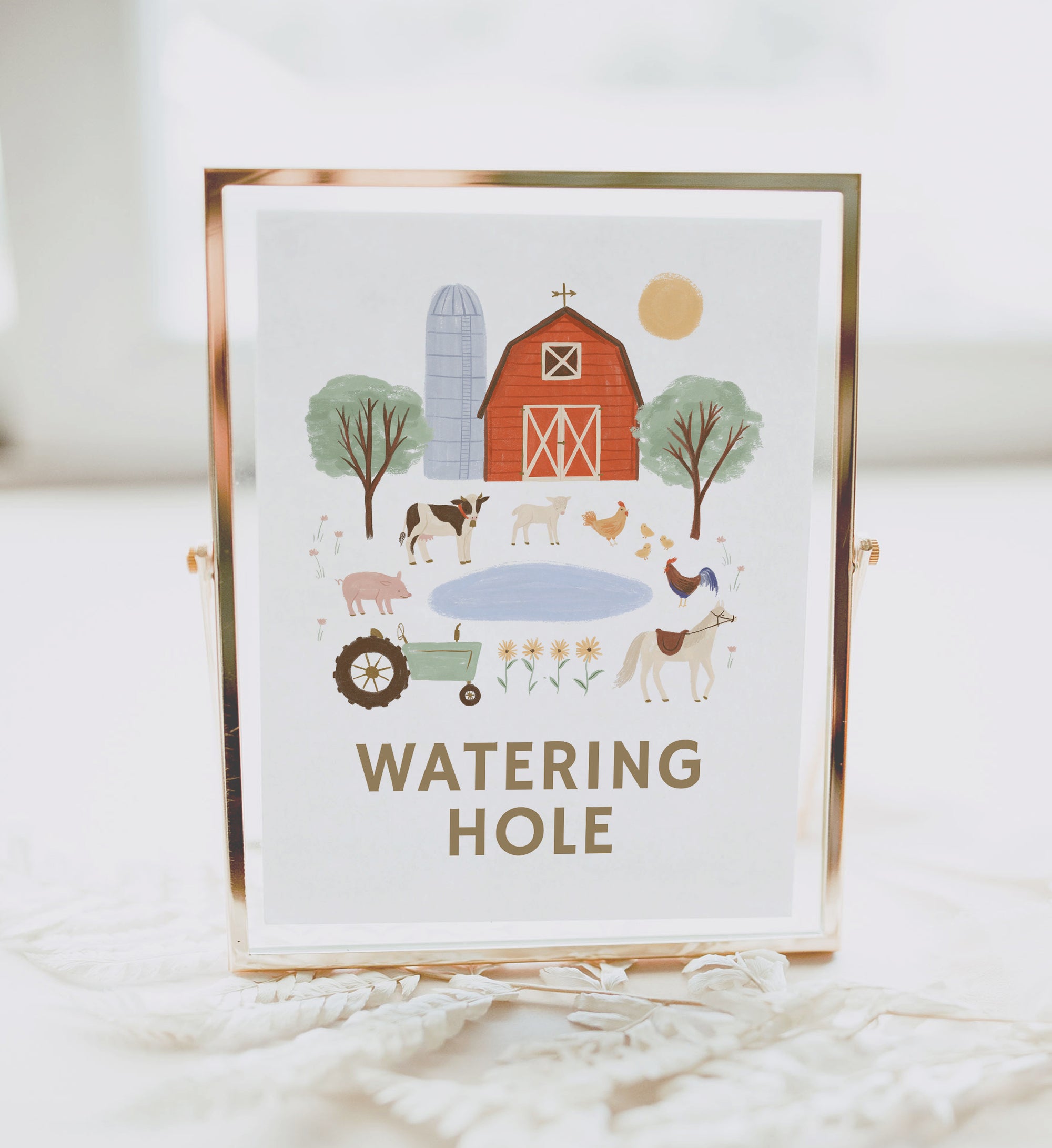 Farm Birthday Party Watering Hole Sign