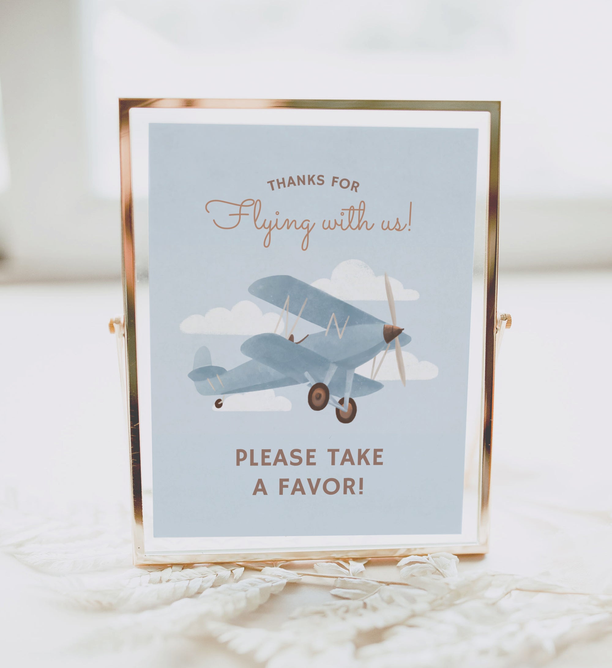 Airplane Birthday Party Favors Sign