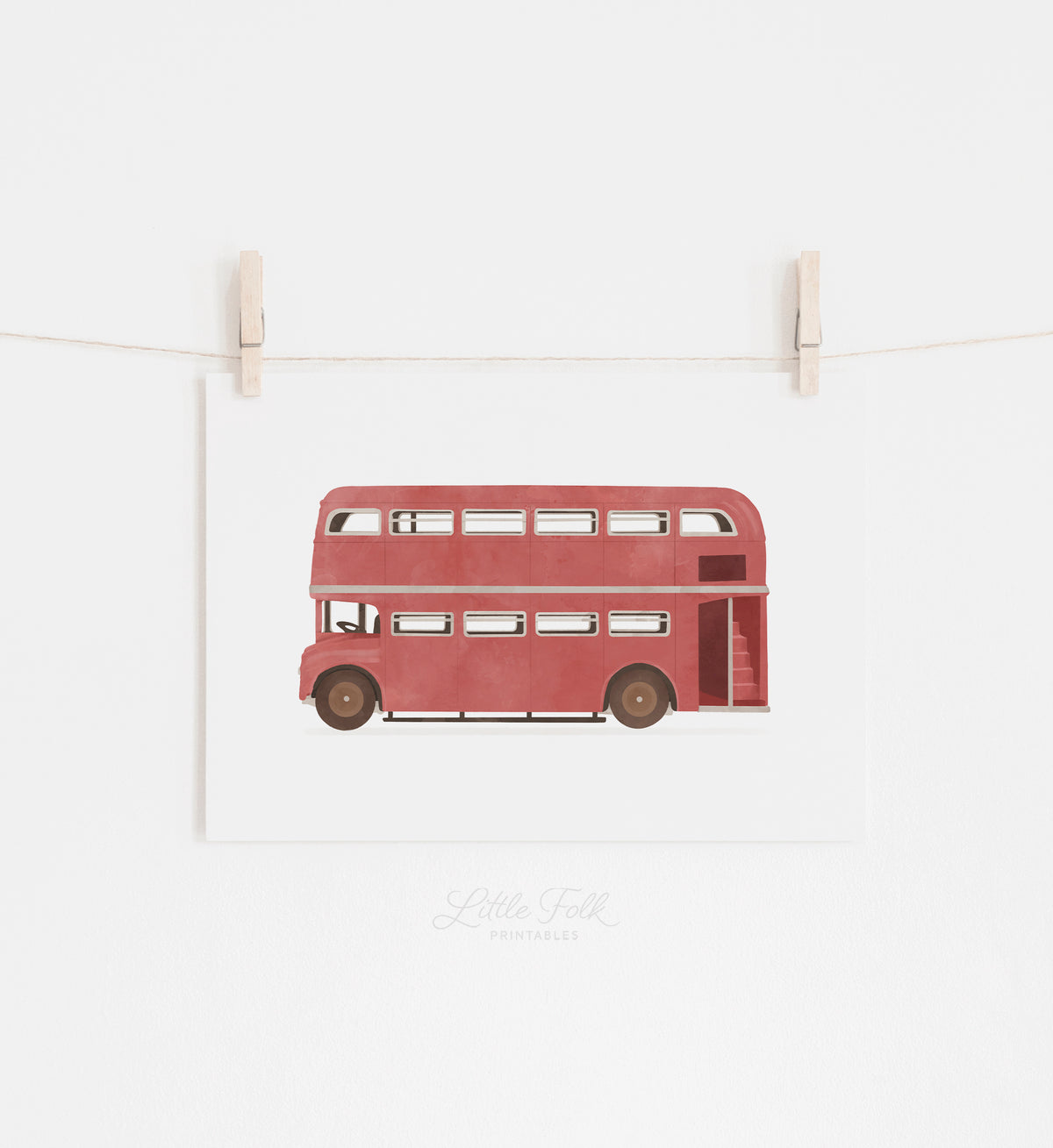 Vintage Double Decker Print